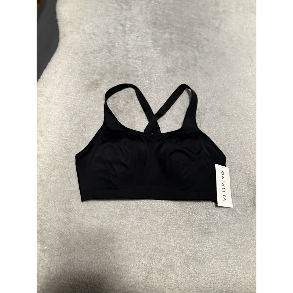 NWT Athleta Phenomena High Impact Sports Bra Black 38DD New Solid